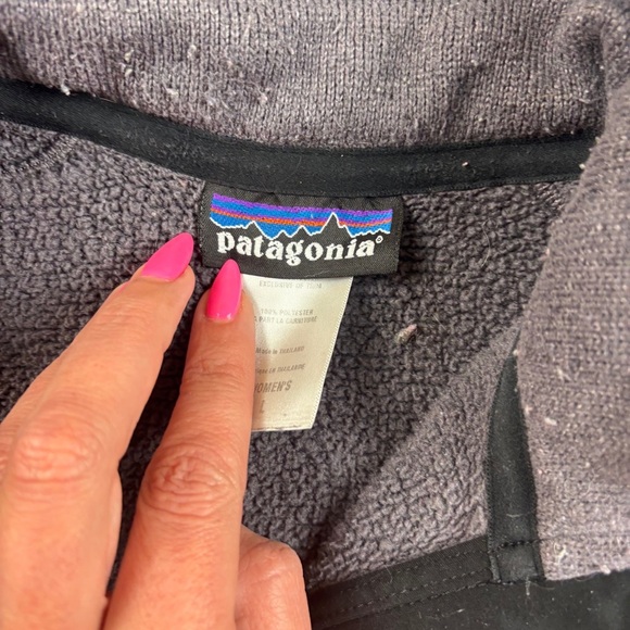 PATAGONIA Women’s Grey/Black Better Sweater 1/4 Zip Fleece Pullover size: Large - Picture 6 of 9